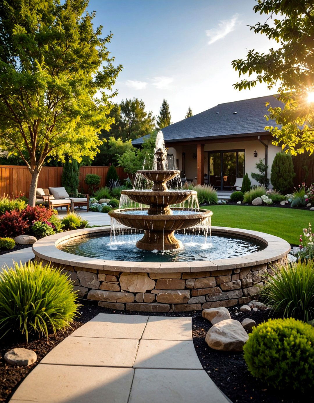 Water Feature Focal Points - 24 Boho House Exterior Ideas