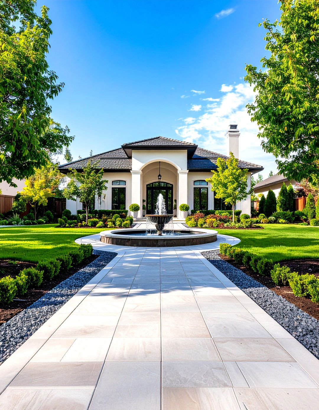 Water Feature Integration - 24 Gravel Driveway Ideas