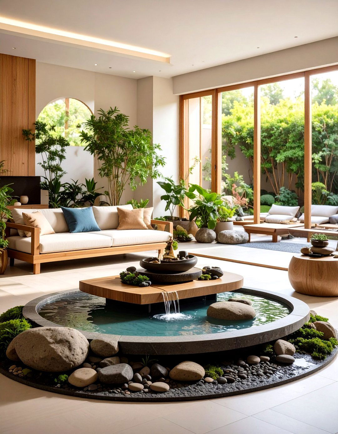 Water Feature Integration - 24 Zen Living Room Ideas
