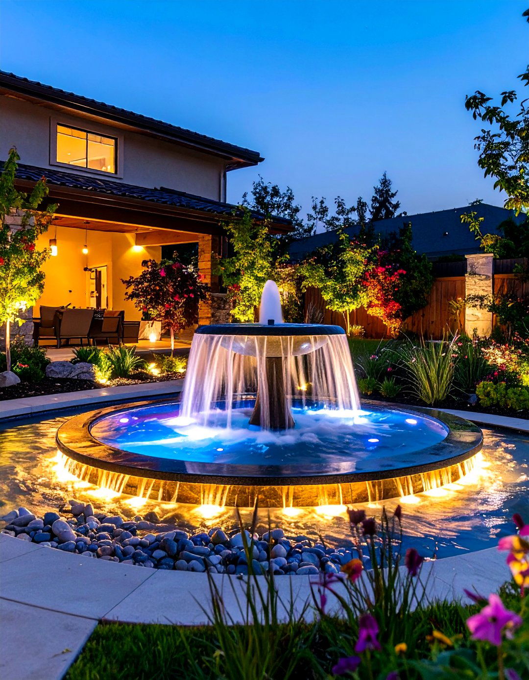 Water Feature Lighting with Submersible Accents - 24 Outdoor Lighting Ideas