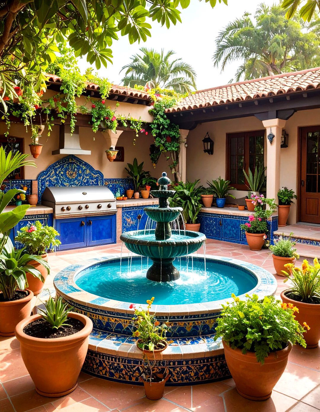 Water Feature Outdoor Kitchen - 24 Mexican Outdoor Kitchen Ideas