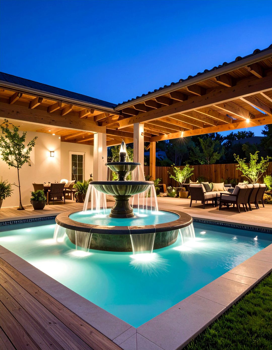 Water Feature and Fountain Area - 24 Under Deck Landscaping Ideas
