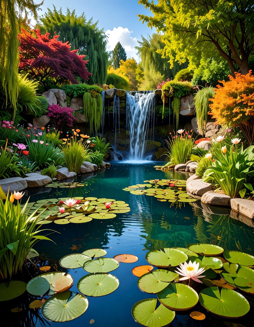 Water Garden with Aquatic Features - 24 Beautiful Gardens