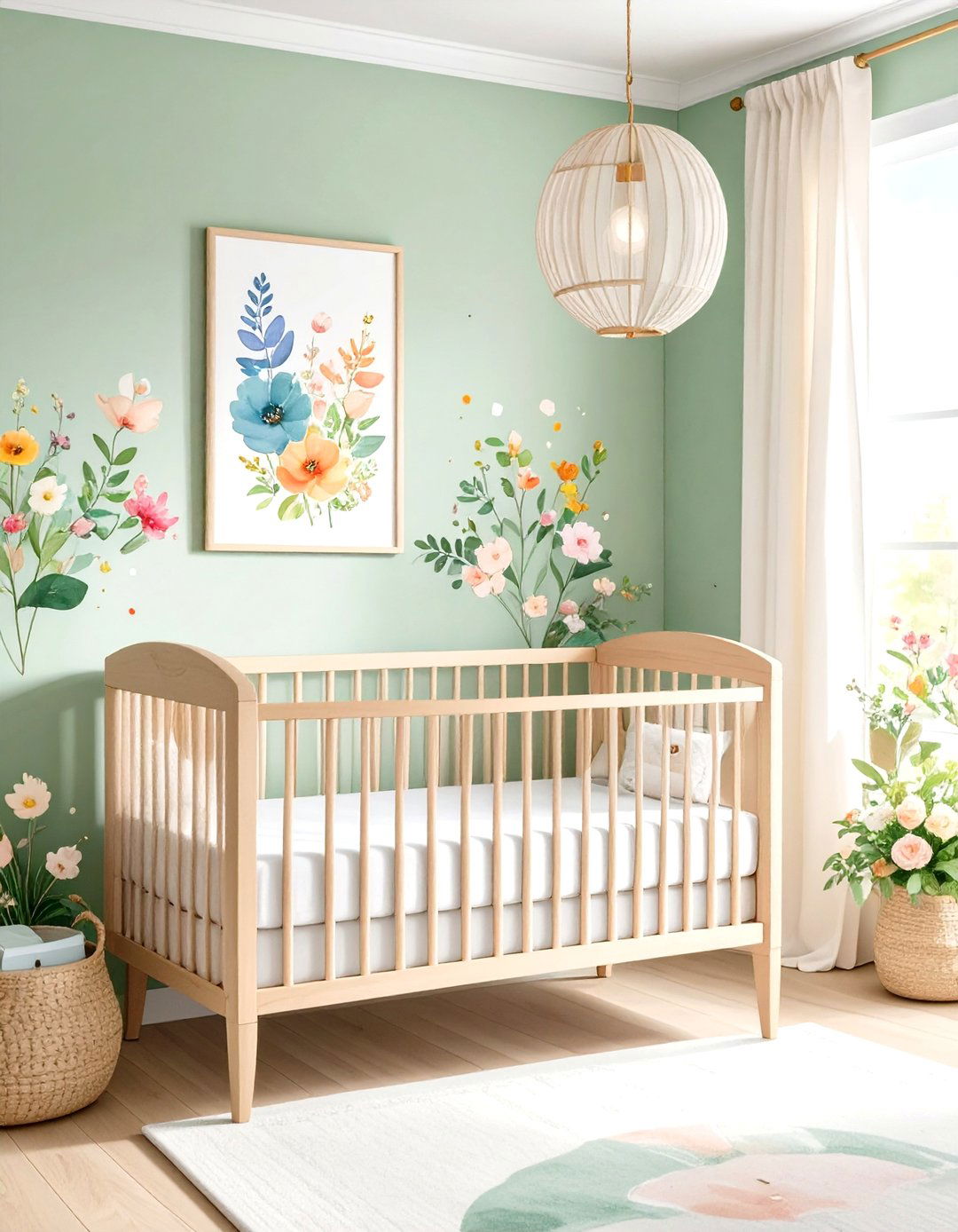 Watercolor Botanical Nursery - 24 Floral Nursery Ideas