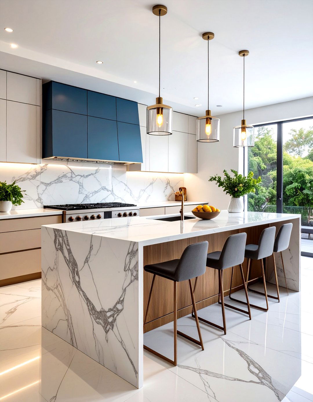 Waterfall Countertop Design - 24 kitchen island decor ideas