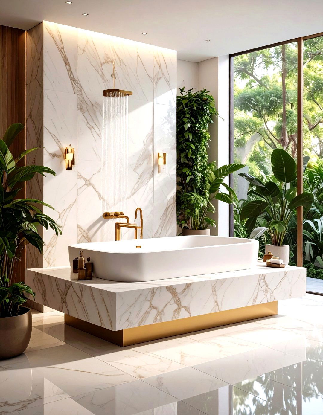 Waterfall Edge Stone Benches - 24 Shower Bench Ideas