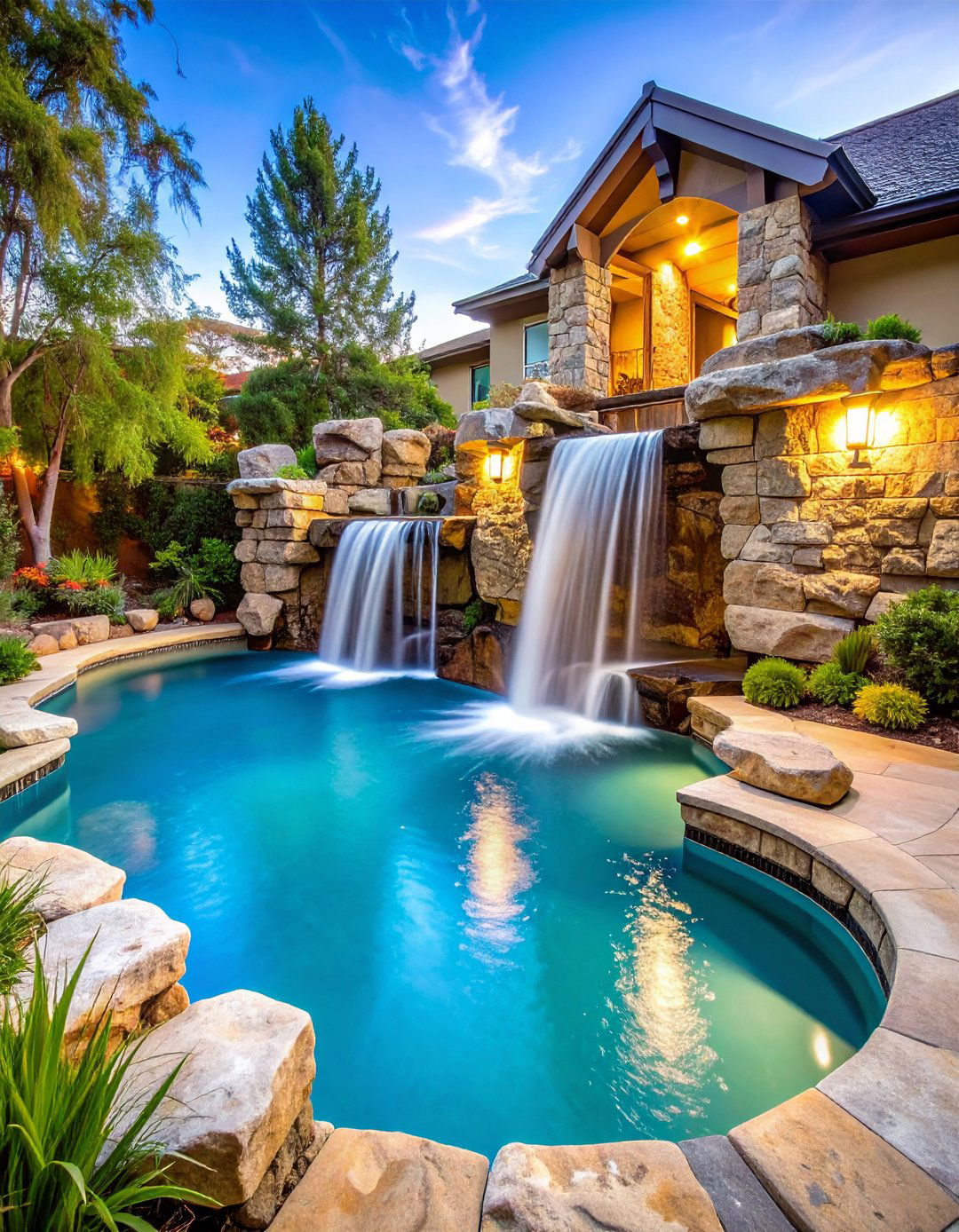 Waterfall Feature Plunge Pool Design - 24 Plunge Pool Ideas