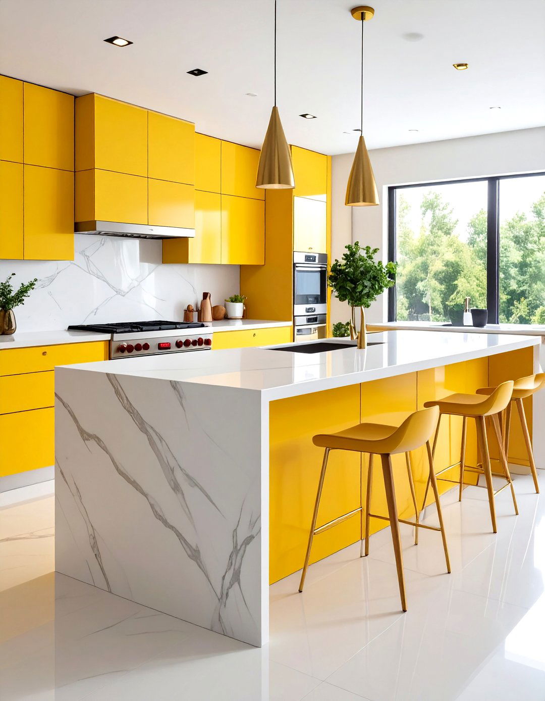 Waterfall Kitchen Island Design - 24 Minimalist Kitchen Ideas