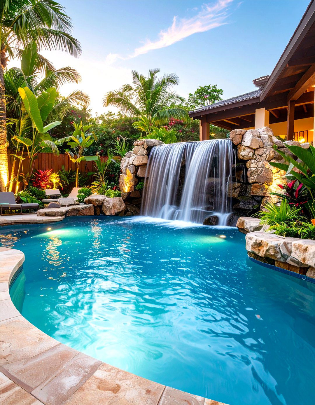 Waterfall Rock Pool - 24 Backyard Pool Ideas