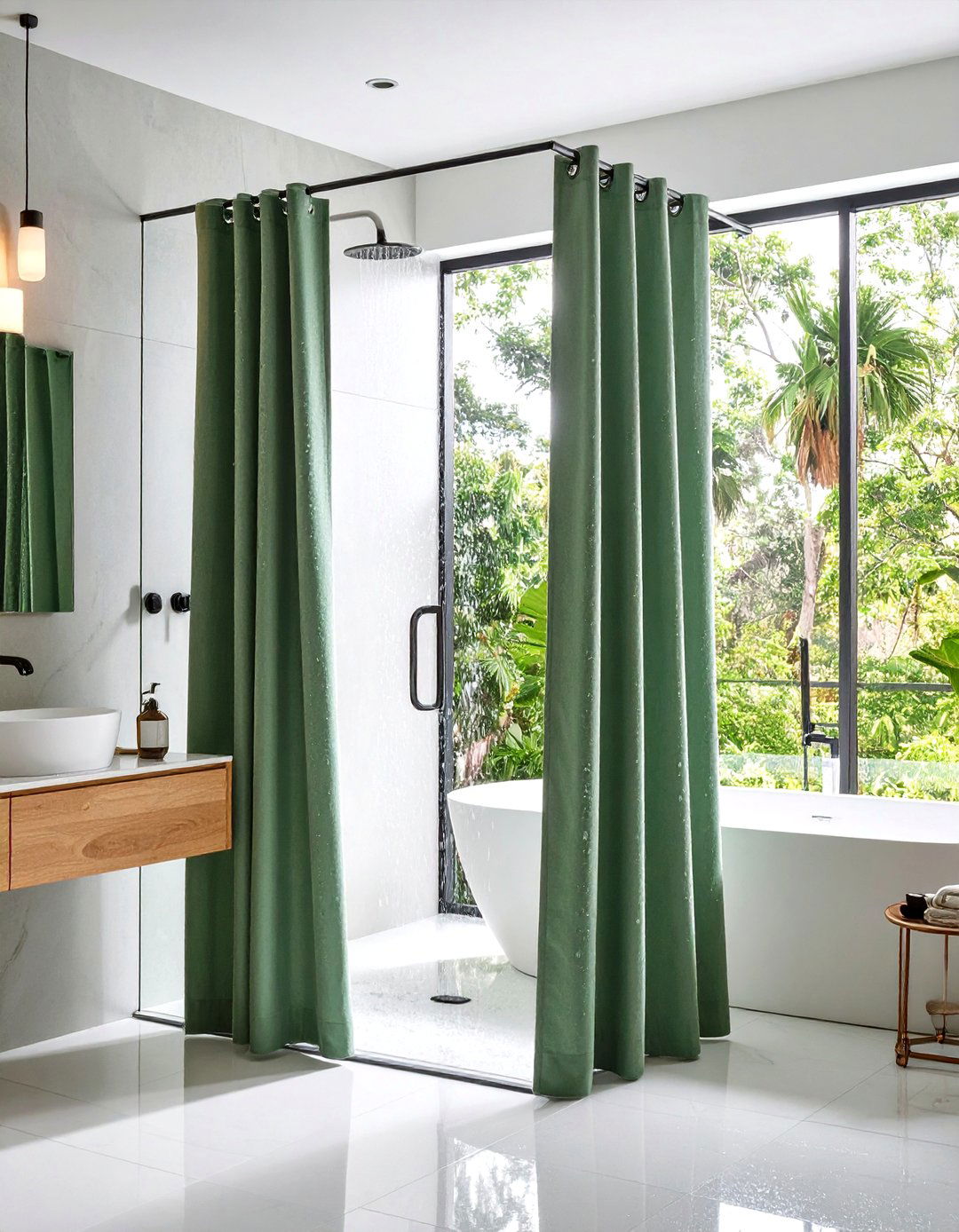 Waterproof Fabric Shower Curtains - 24 bathroom curtain ideas