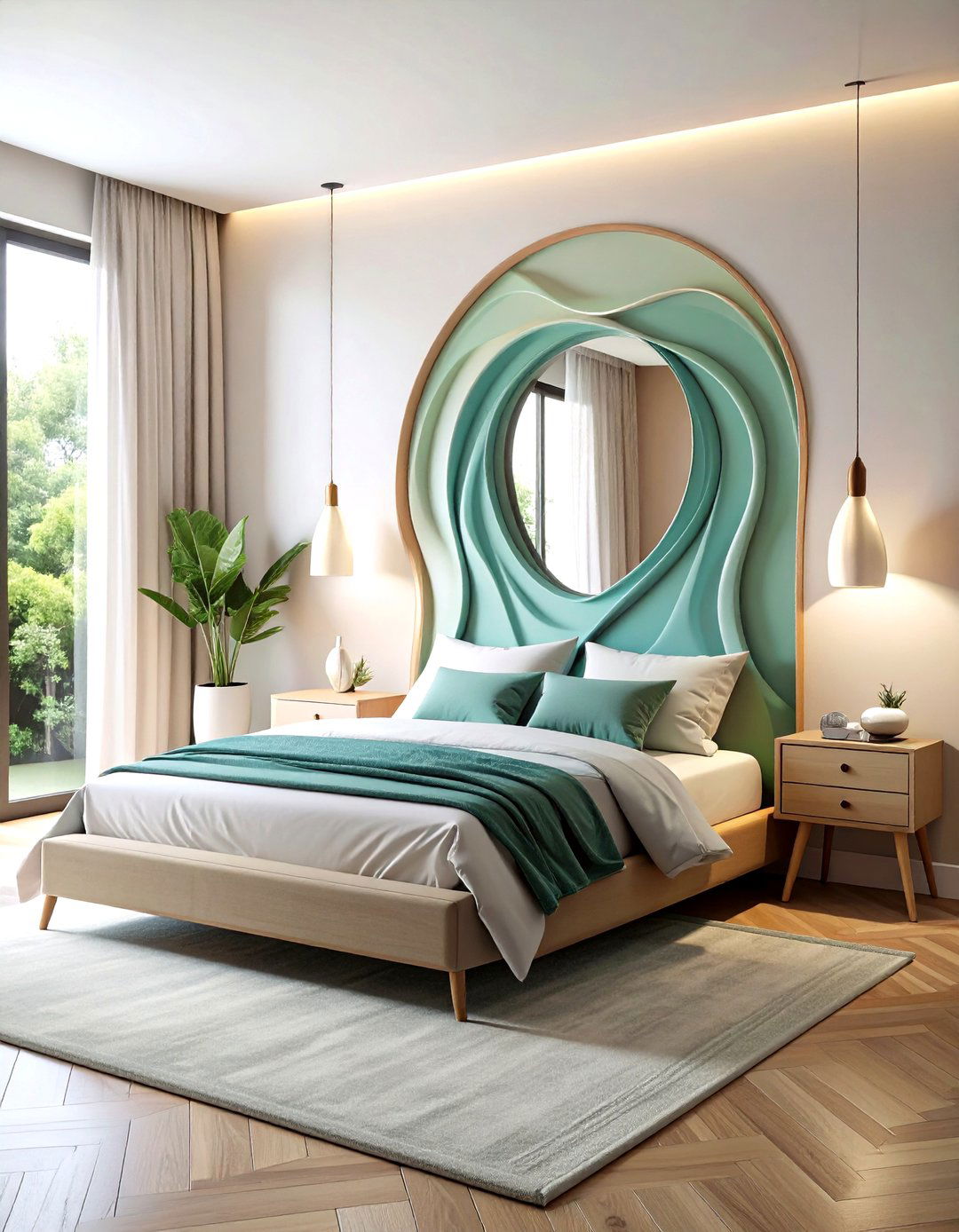 Wavy Edge Contemporary Mirror - 24 Bedroom Mirror Ideas