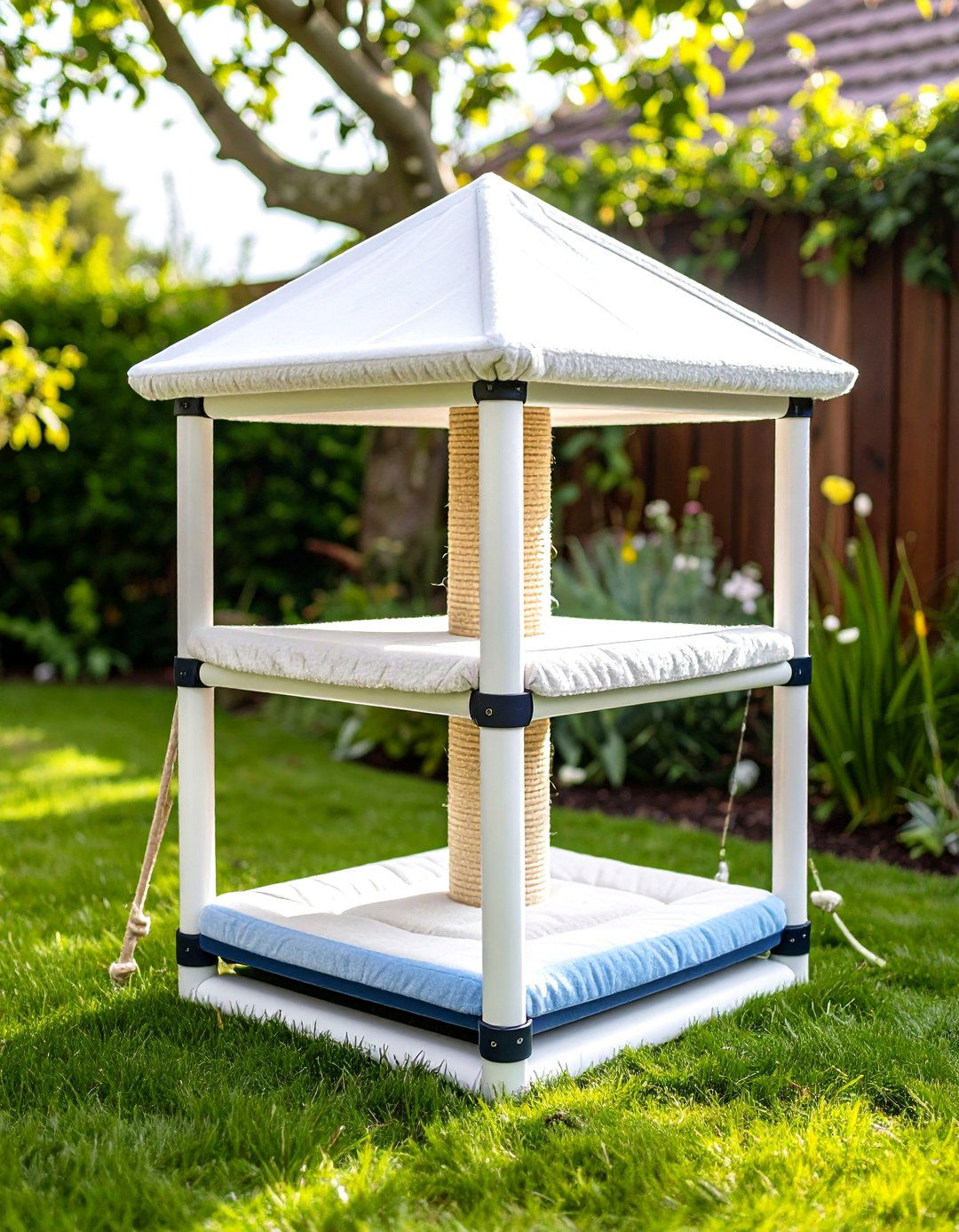 Weather Resistant PVC Frame Tower - 24 Outdoor Cat Tree Ideas