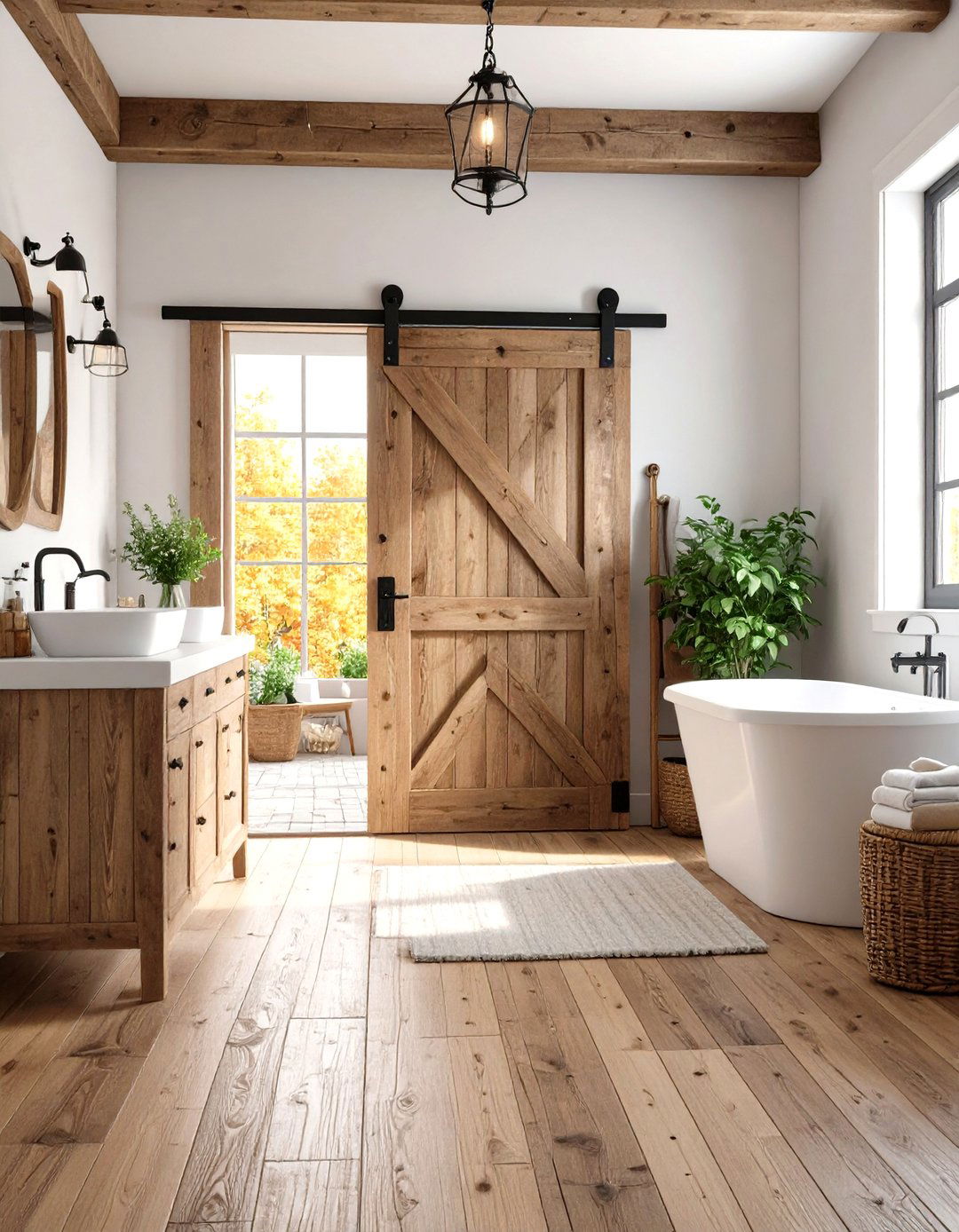 Weathered Barn Wood Bathroom Door - 24 Bathroom Barn Door Ideas