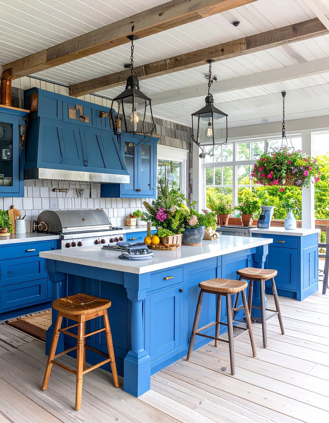 Weathered Cedar Shingle Siding - 24 Rustic Outdoor Kitchen Ideas