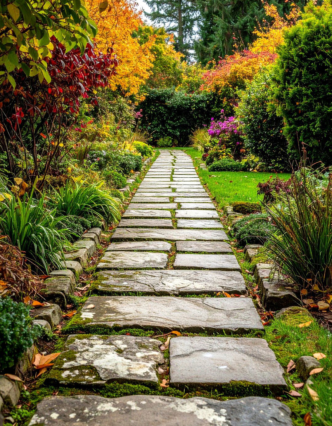 Weathered Flagstone Walkway - 24 Flagstone Walkway Ideas