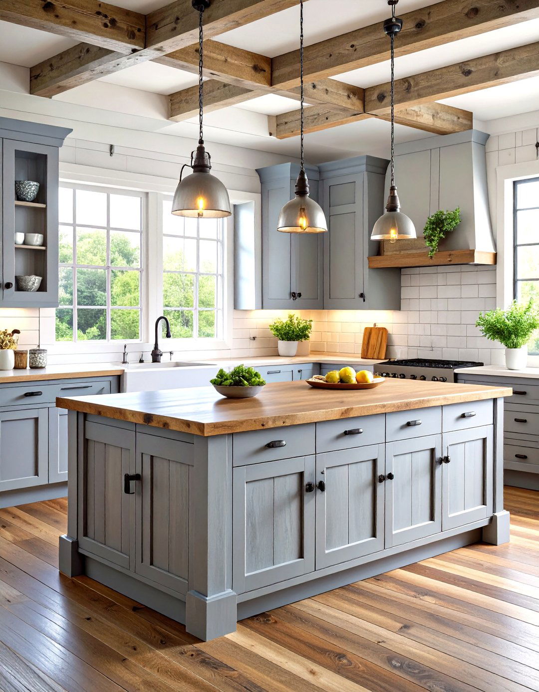 Weathered Gray Rustic Shiplap Character - 24 Shiplap Kitchen Island Ideas