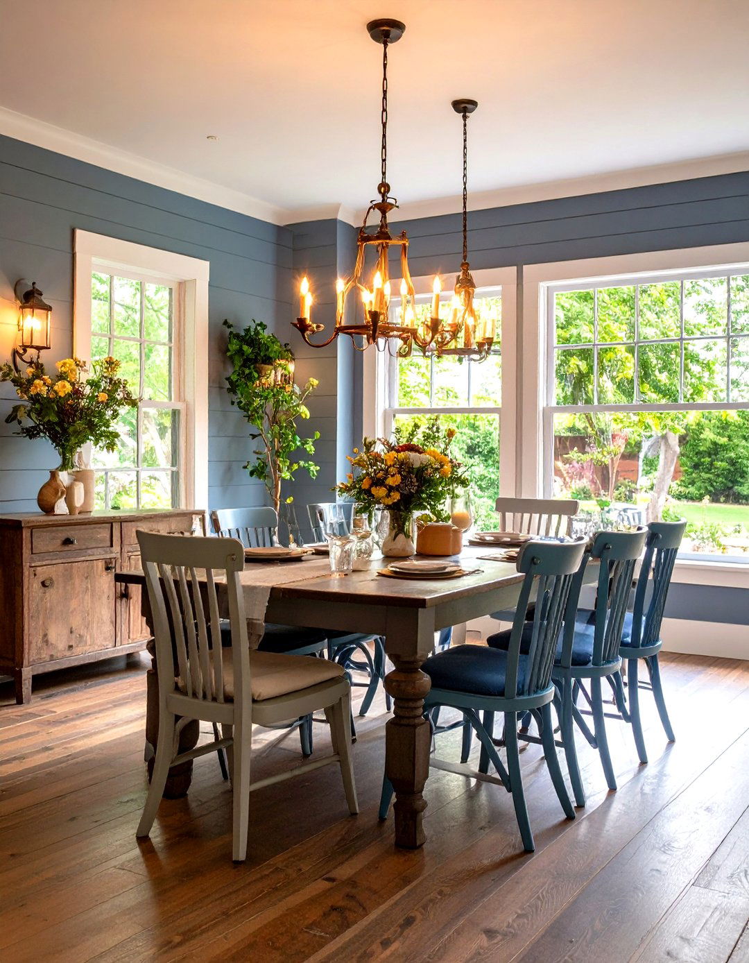 Weathered Gray Stained Shiplap Rustic - 24 Shiplap Dining Room Wall Ideas