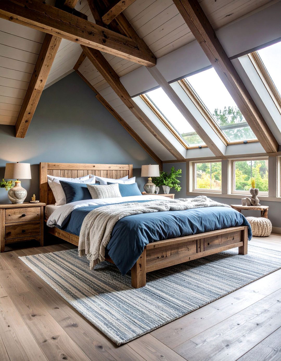 Weathered Gray and Aqua Storm Inspired Bedroom - 24 Cape Cod Upstairs Bedroom Ideas