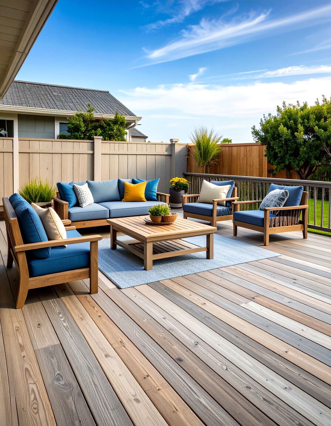Weathered Gray and Natural Cedar Integration - 24 Two Tone Deck Color Schemes