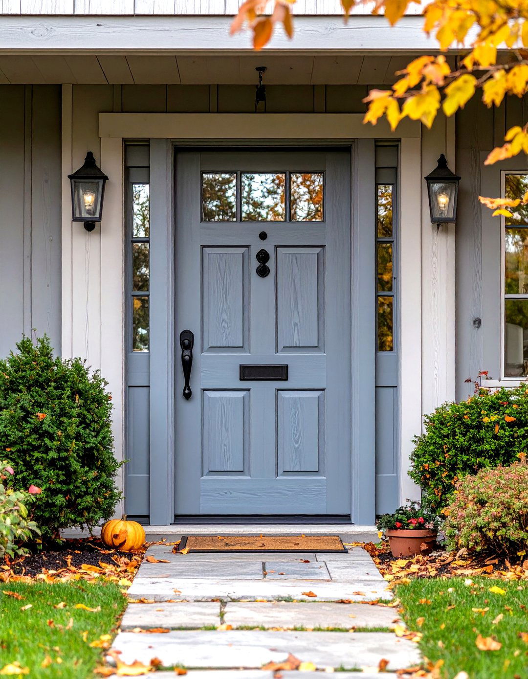 Weathered Grey Wood Door with Rustic Character - 24 Grey Front Door Ideas