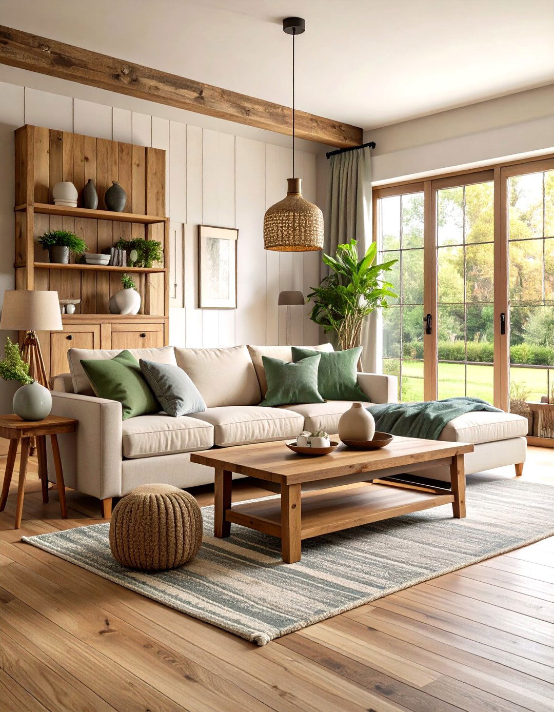 Weathered Wood Living Room - 24 Wabi Sabi Interior Design Ideas