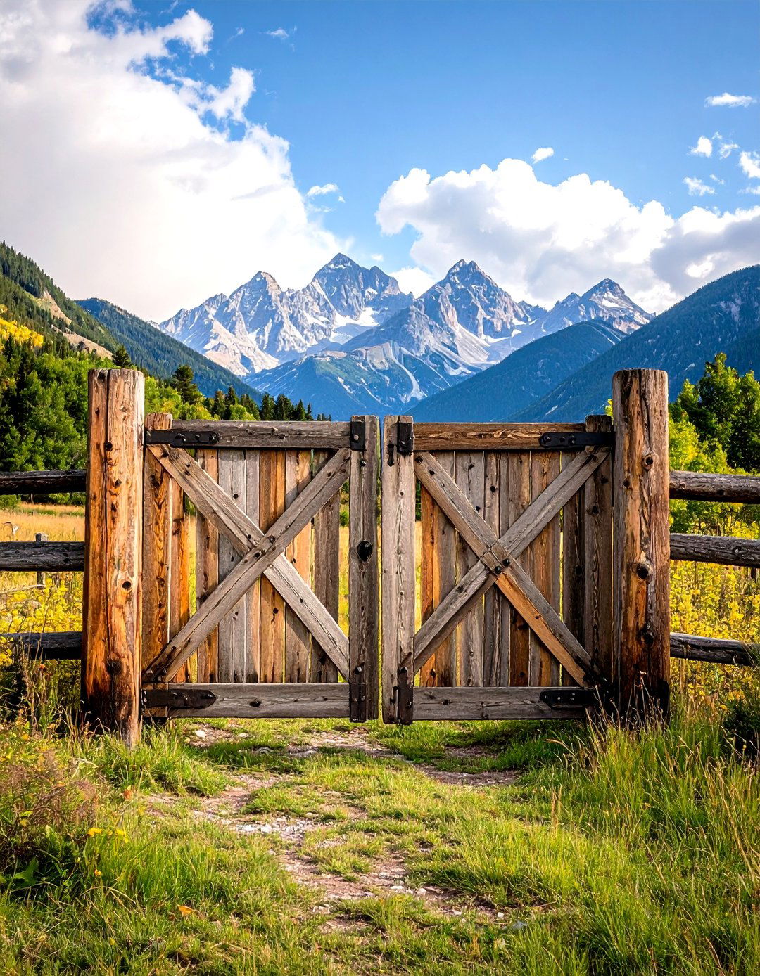 Weathered Wood Rustic Gates - 24 Driveway Gate Ideas