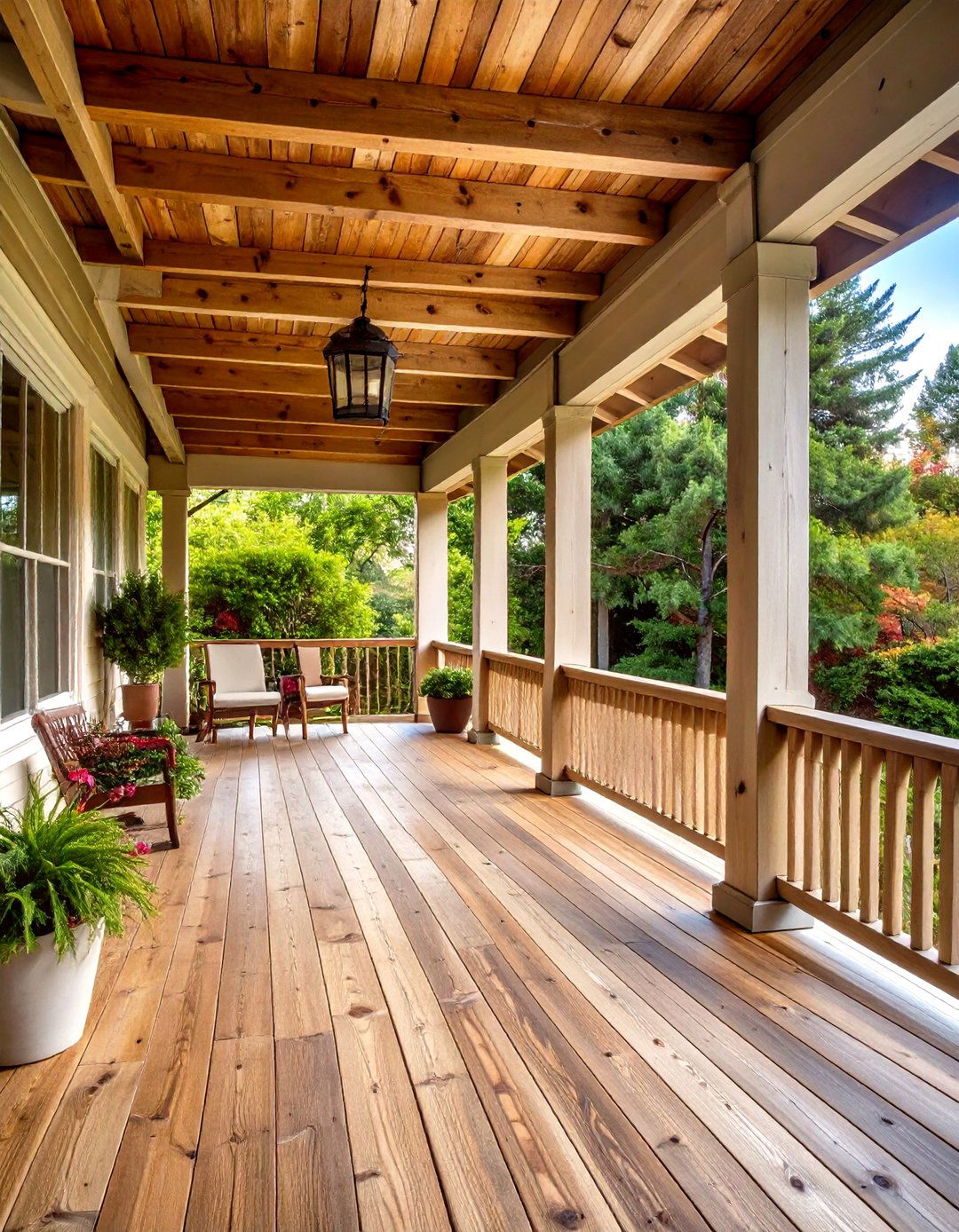 Weathered Wood Wraparound Porch Design - 24 Rustic Porch Ideas