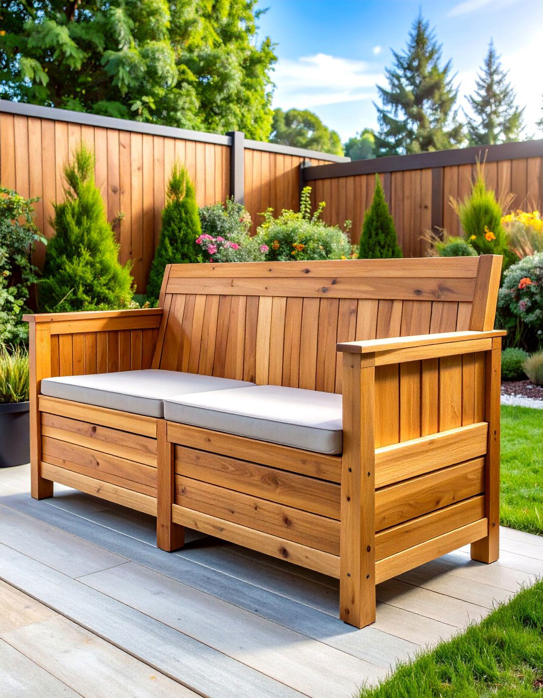 Weatherproof Wooden Storage Bench - 24 Outdoor Shoe Storage Ideas