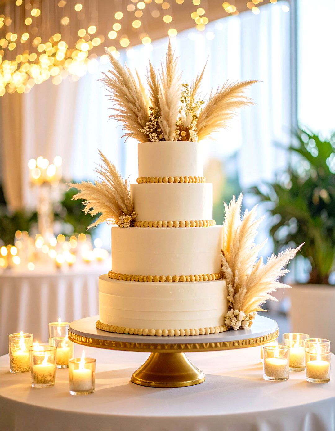 Wedding Cake Decorations - 24 Pampas Grass Wedding Decor Ideas