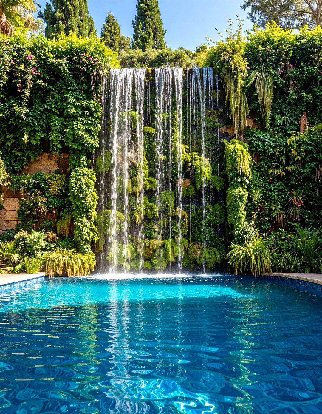 Weeping Wall Fountains - 24 Pool Fountain Ideas