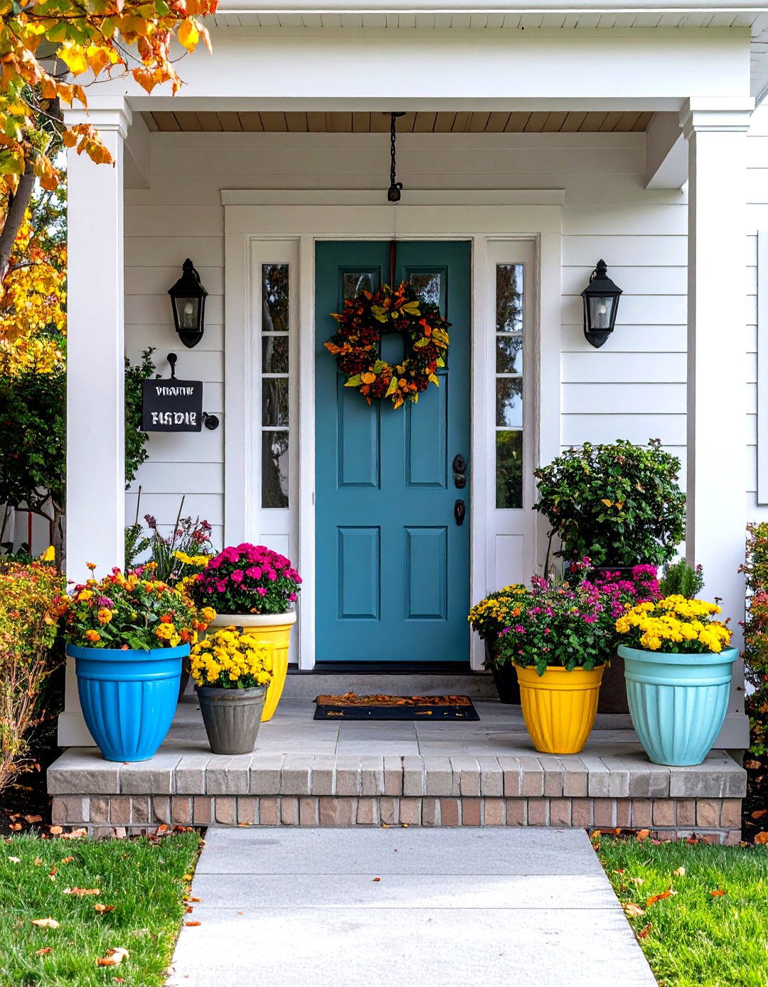 Welcome Sign and Planter Combination - 24 Spring Front Door Decor Ideas