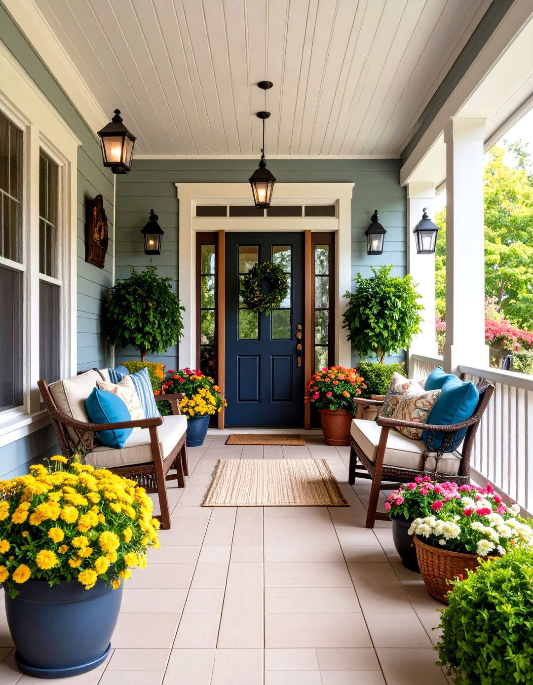 Welcome Statement Entry Theme - 24 Small Front Porch Ideas