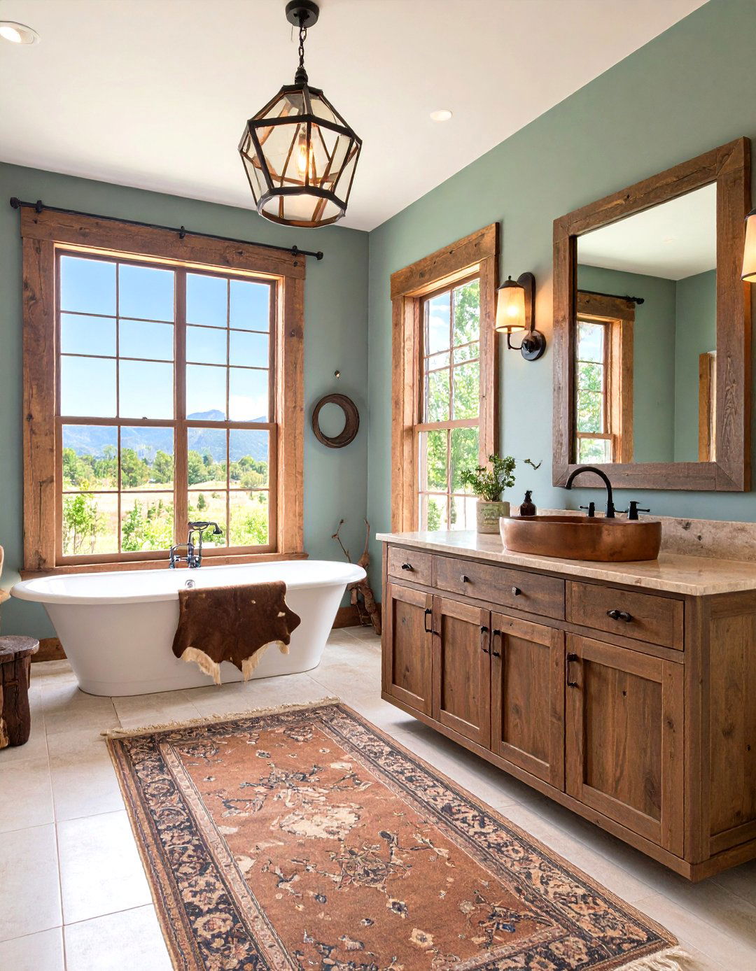Western Bathroom with Branding Iron and Ranch Heritage Details