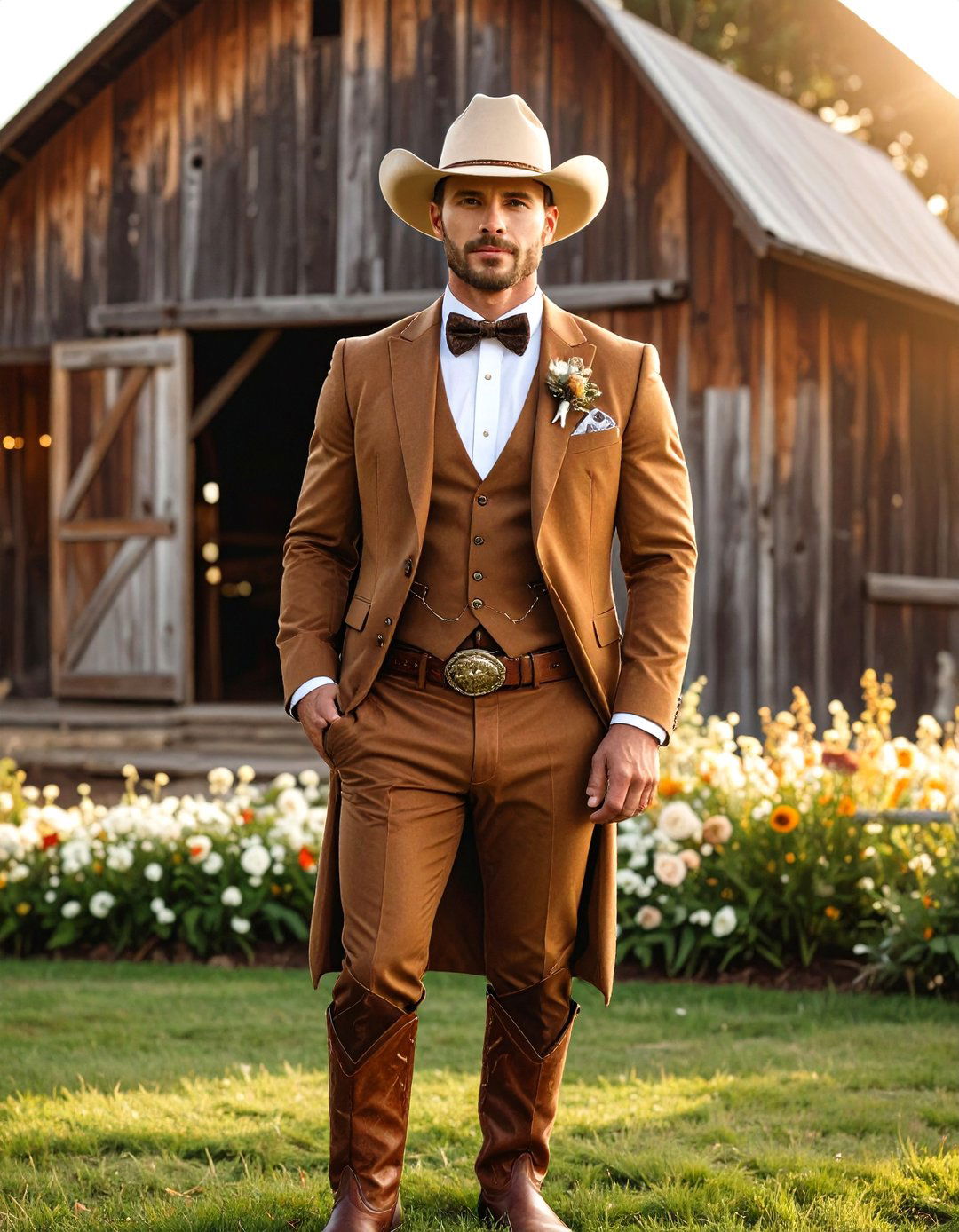 Western Inspired Groom Attire - 24 Western Wedding Ideas