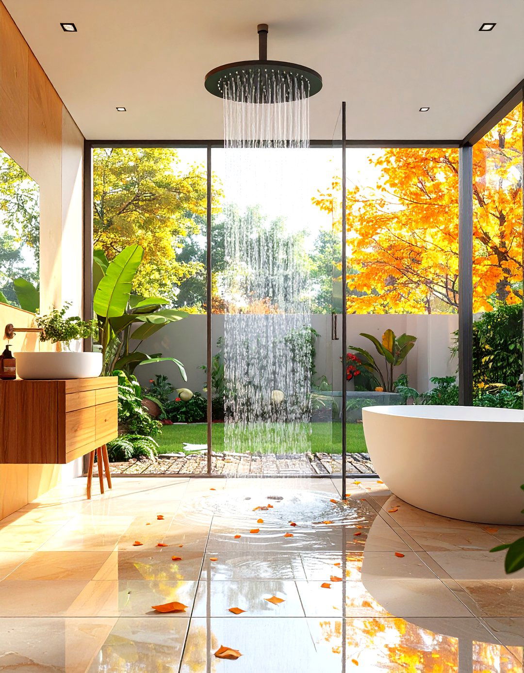 Wet Room Open Concept Design - 24 Small Bathroom Walk-in Shower Ideas