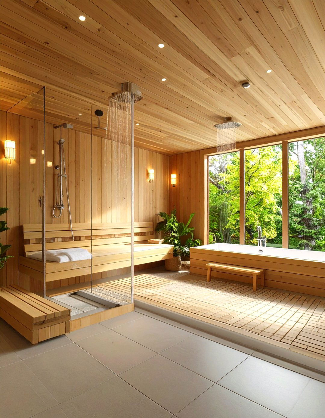 Wet Room Sauna with Integrated Shower - 24 Sauna Room Design Ideas