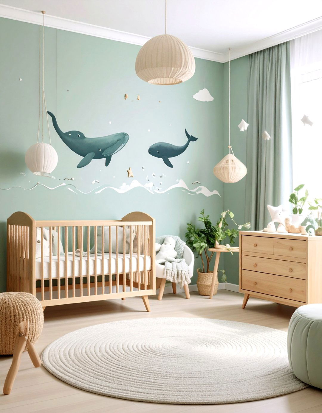 Whale Print Nursery - 24 Preppy Room Ideas