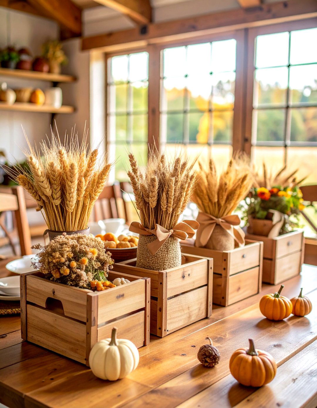 Wheat Sheaf Arrangements - 24 Thanksgiving Centerpiece Ideas
