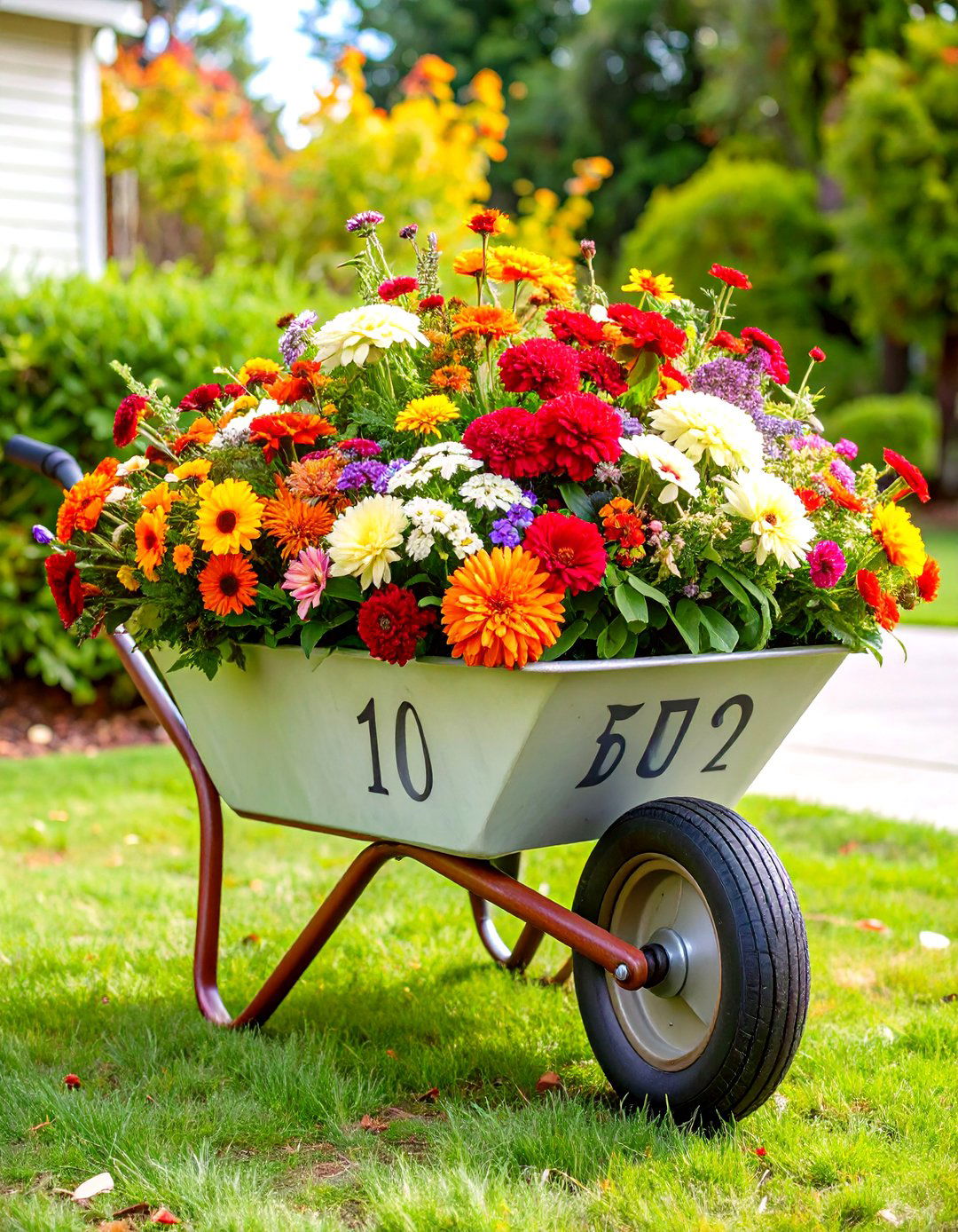 Wheelbarrow Address Sign Display - 24 Old Wheelbarrow Ideas