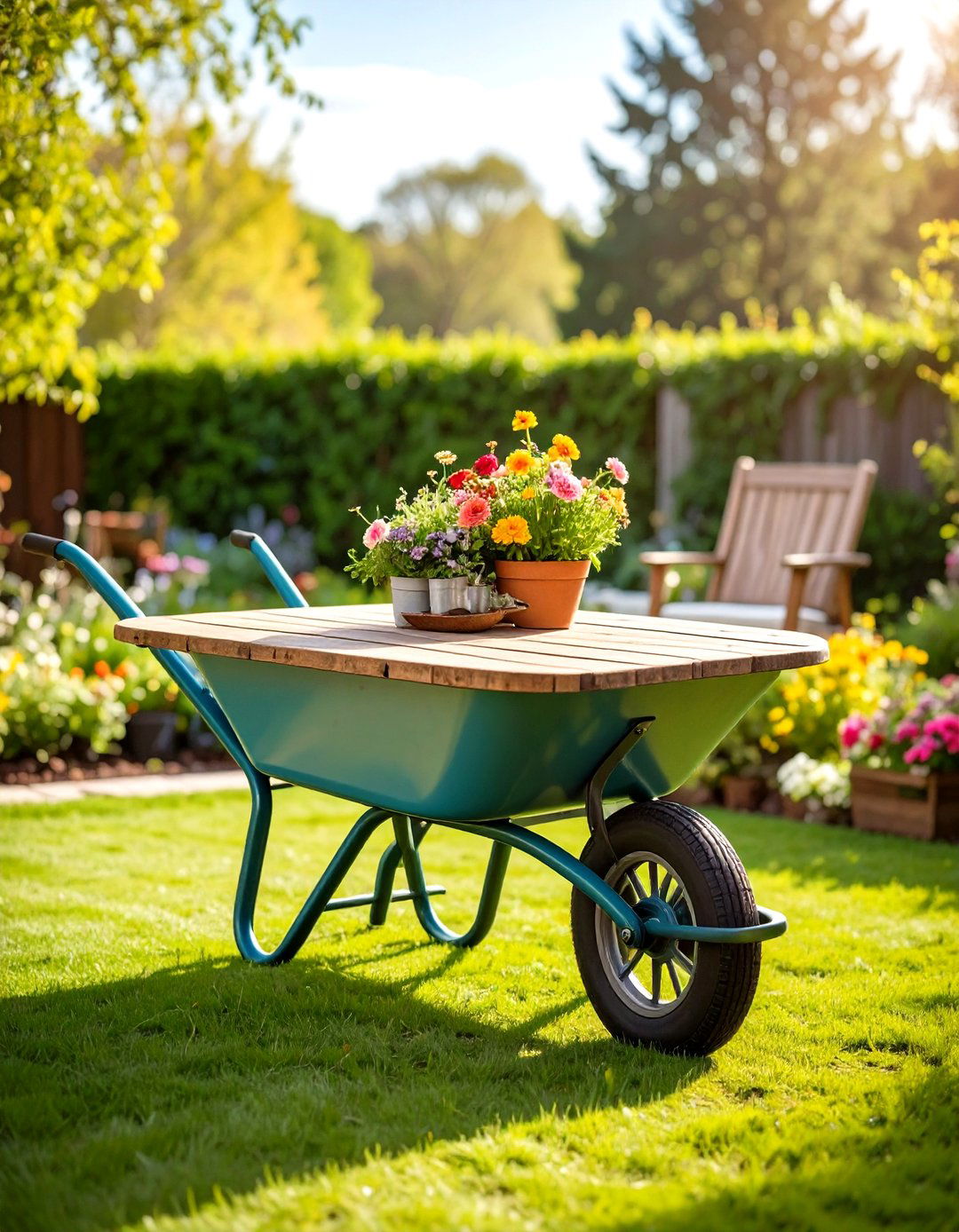 Wheelbarrow Coffee Table Furniture - 24 Old Wheelbarrow Ideas