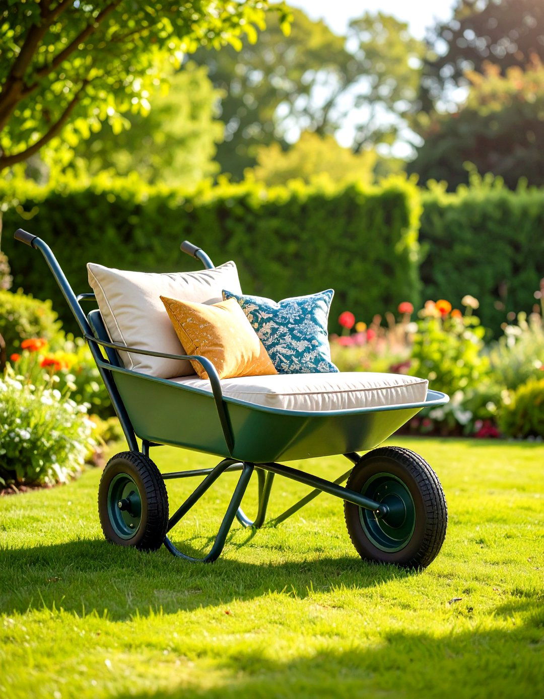 Wheelbarrow Garden Chair Seating - 24 Old Wheelbarrow Ideas