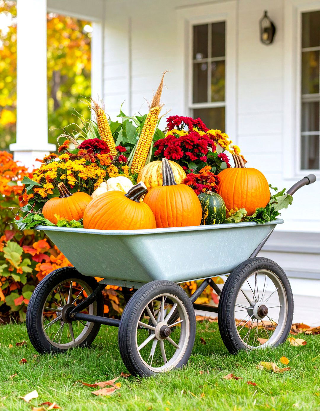Wheelbarrow Seasonal Decoration Display - 24 Old Wheelbarrow Ideas