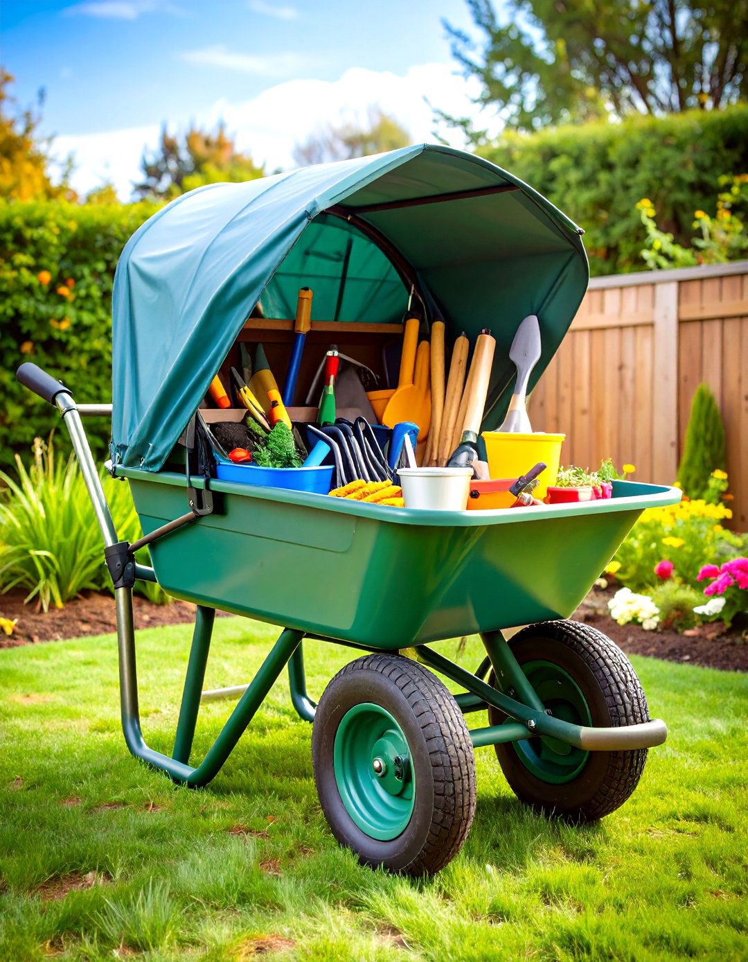 Wheelbarrow Storage Organization System - 24 Old Wheelbarrow Ideas