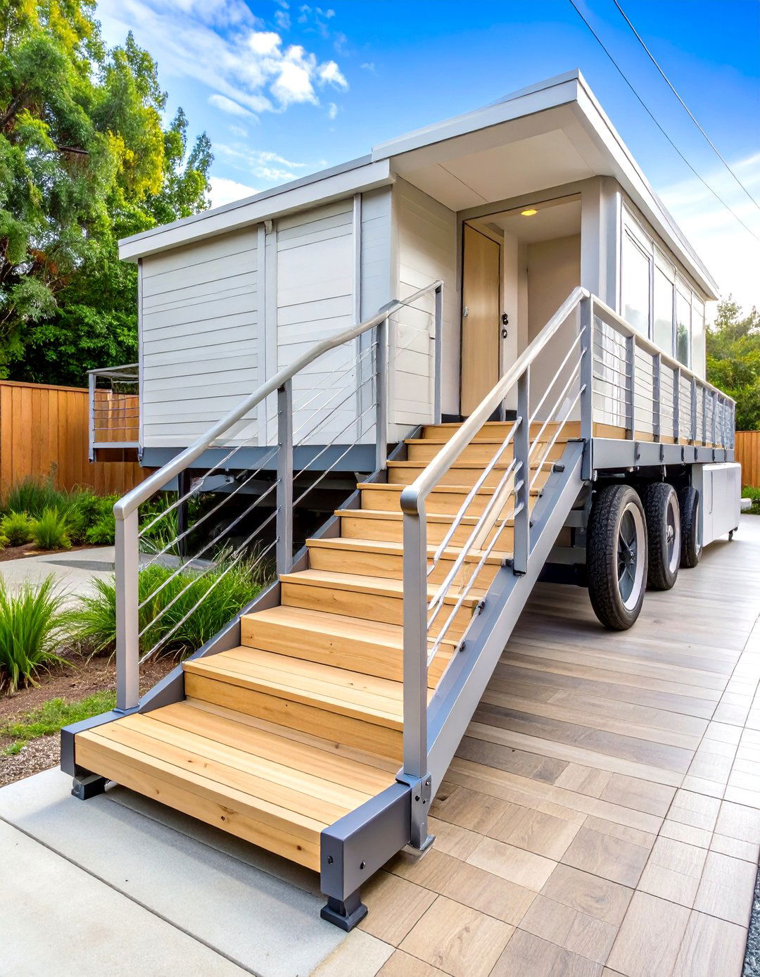 Wheelchair Accessible Ramp Integration - 24 Mobile Home Porch Ideas