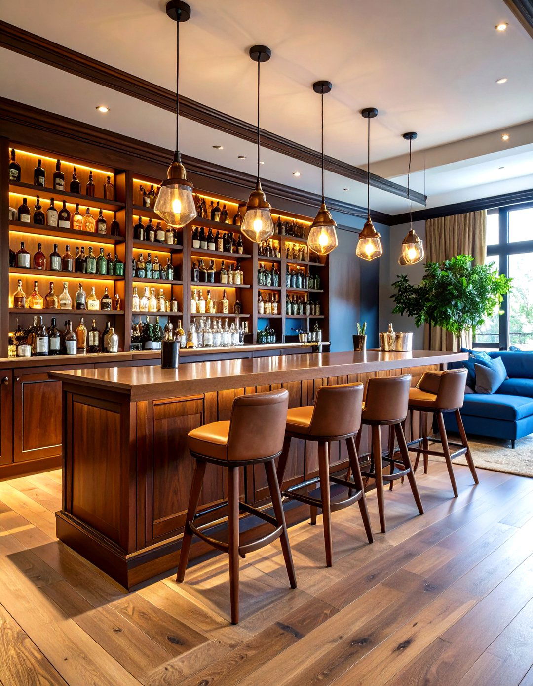 Whiskey Bar Lounge Living Room - 24 Men's Living Room Ideas