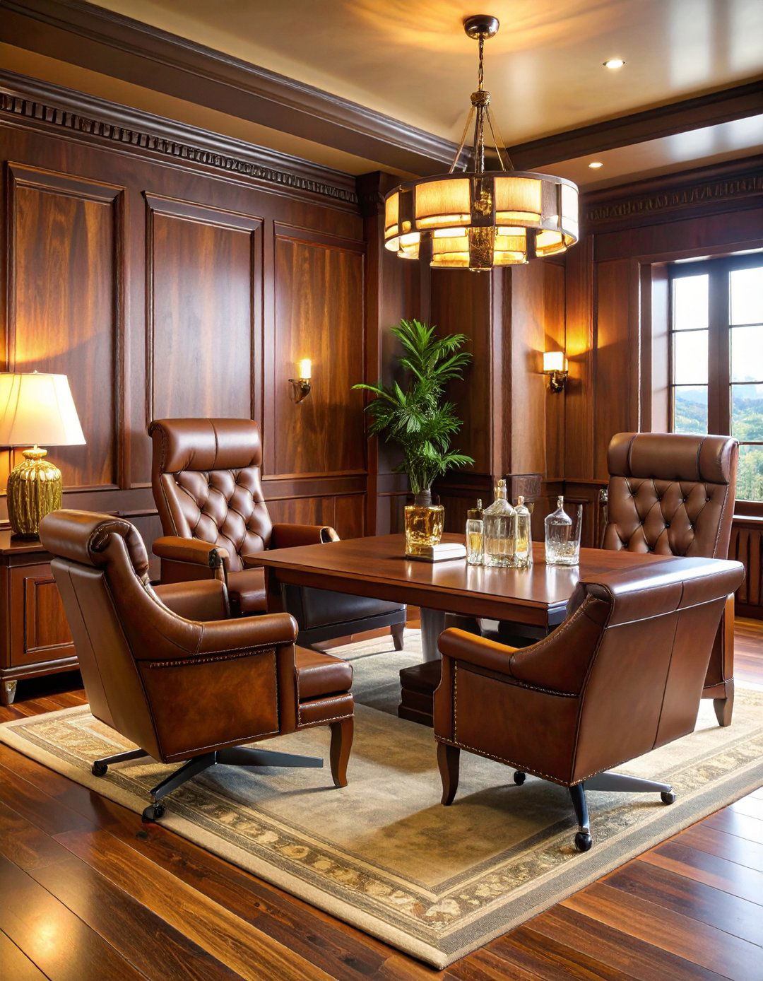 Whiskey and Cigar Lounge Office - 24 Man Cave Office Ideas