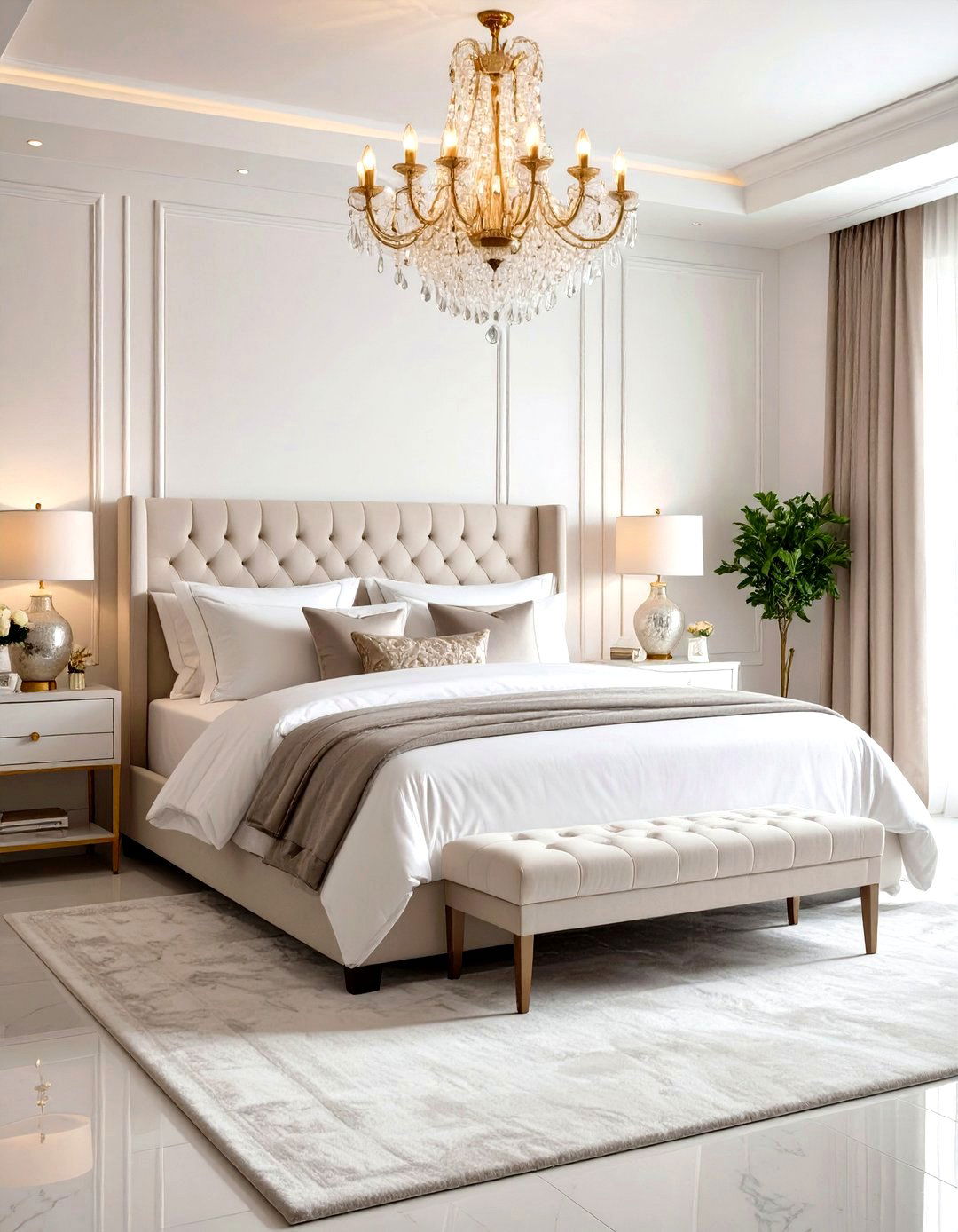White Bedroom Luxury Touches - 24 Small White Bedroom Ideas