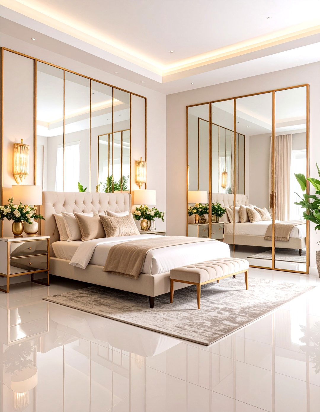 White Bedroom Mirror Placement - 24 Small White Bedroom Ideas