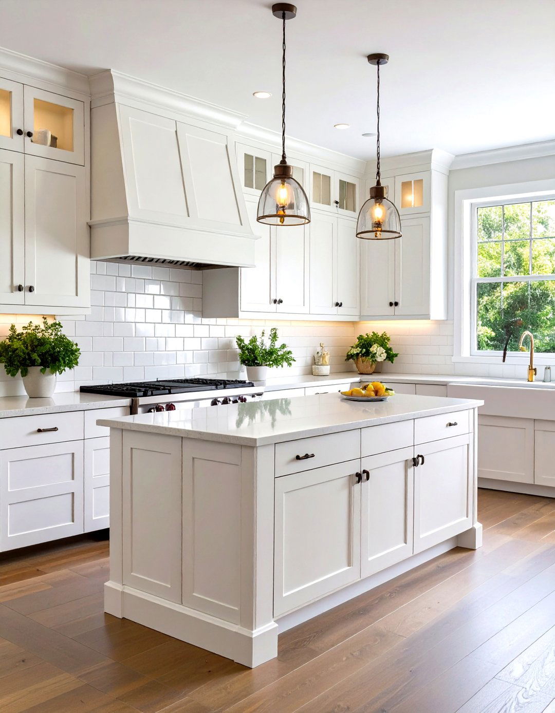 White Beveled Subway - 24 White Kitchen Backsplash Ideas