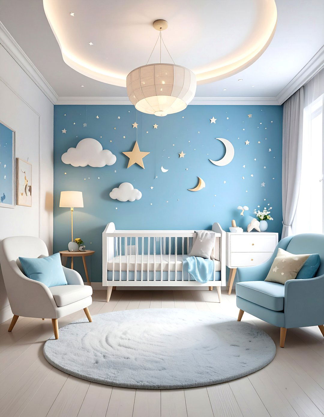 White Celestial Nursery Design - 24 White Nursery Ideas
